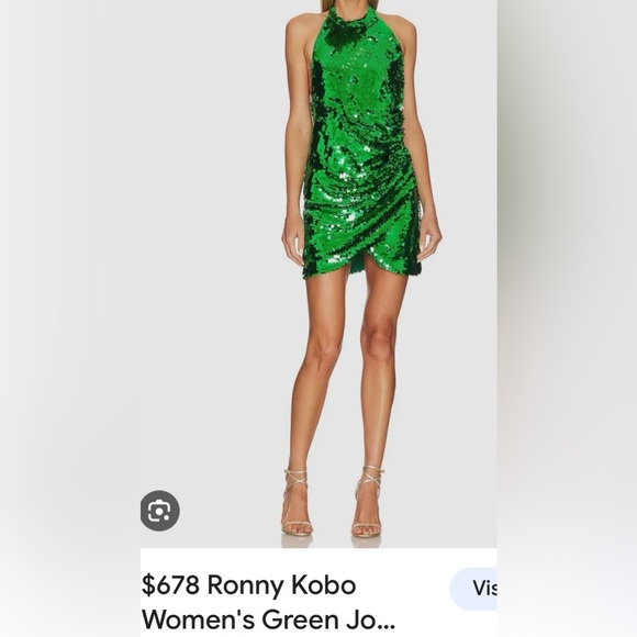 Ronny Kobo Draped Sequined Mini Dress - Picture 4 of 16